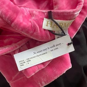 Harmur Pink Velvet Party Pants new with tags